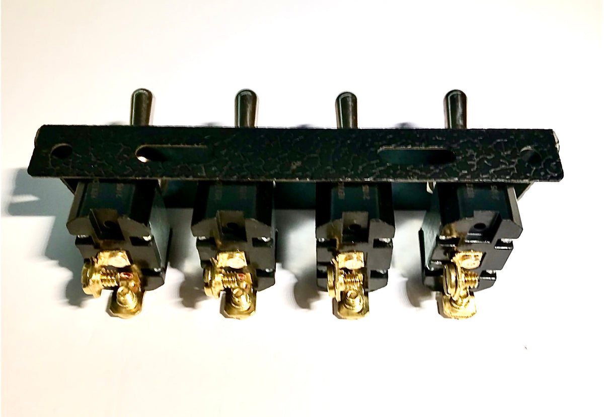 Under Dash Mount 4 Gang Off-On Toggle Switch and Bracket Assembly Blac ...