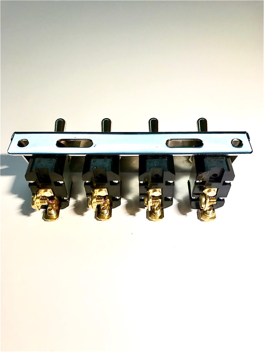 Under Dash Mount 4 Gang Off-On Toggle Switch and Bracket Assembly Chro ...
