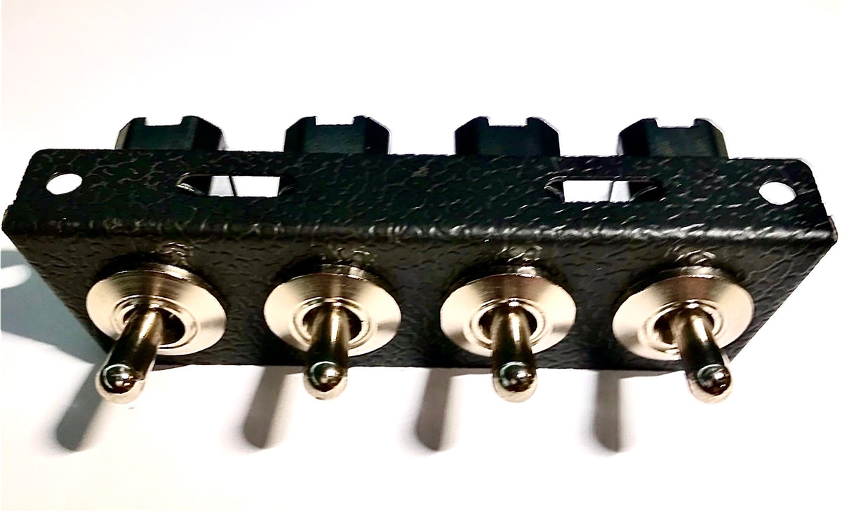 Under Dash Mount 4 Gang Off-On Toggle Switch and Bracket Assembly Blac ...