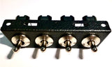 Under Dash Mount 4 Gang Off-On Toggle Switch and Bracket Assembly Black