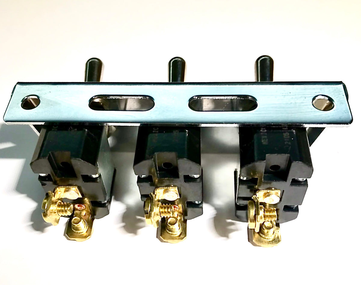 Under Dash Mount 3 Gang Off-On Toggle Switch and Bracket Assembly Chro ...