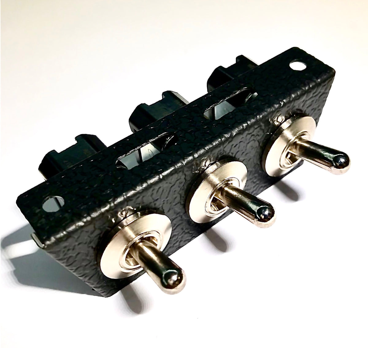 Under Dash Mount 3 Gang Off-On Toggle Switch and Bracket Assembly Blac ...