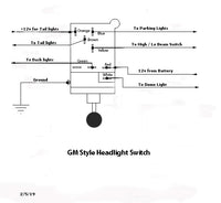 GM Style Universal Headlight Switch Aluminum Tapered Knob Series