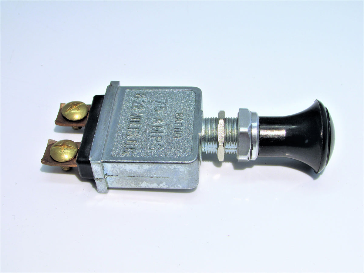 Push Pull On Off 75 Amp Kill Switch High Power Black Bakelite Domed Kn ...